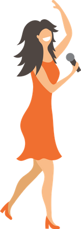 Woman Singing Song  Illustration