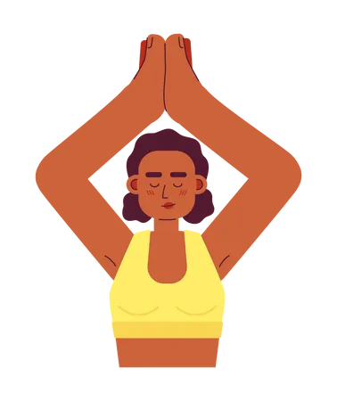 Woman stretching in yoga pose  Illustration