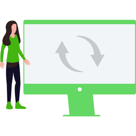 Woman syncing monitor  Illustration