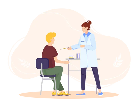 Woman taking covid rapid test  Illustration