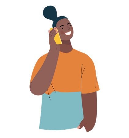 Woman talking on phone  Illustration