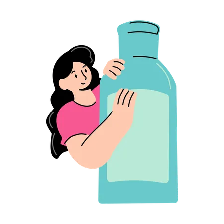 Woman using face serum  Illustration