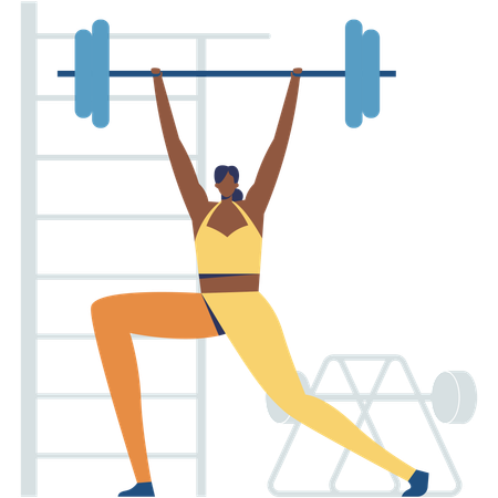 Woman wins weight lifting competition  Illustration