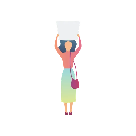 Woman With Blankspace  Illustration