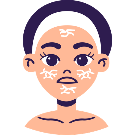 Woman with Dry Skin  Illustration