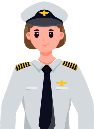 Woman with Pilot Profession  Illustration