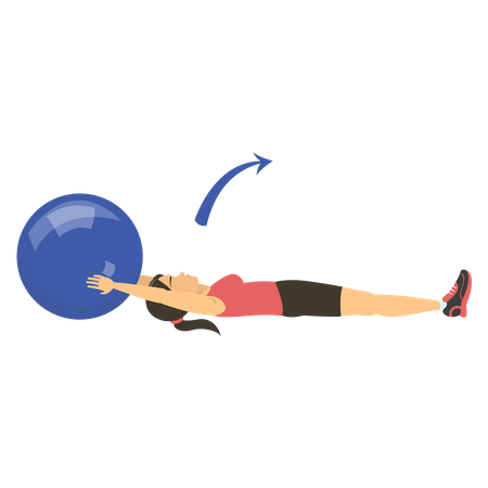 Woman workout with gym ball  Illustration