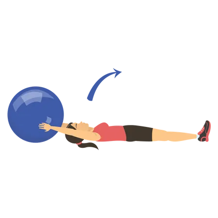 Woman workout with gym ball  Illustration