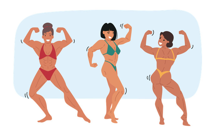 Women bodybuilding competition  Illustration