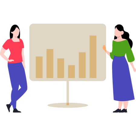 Women doing data analysis  Illustration