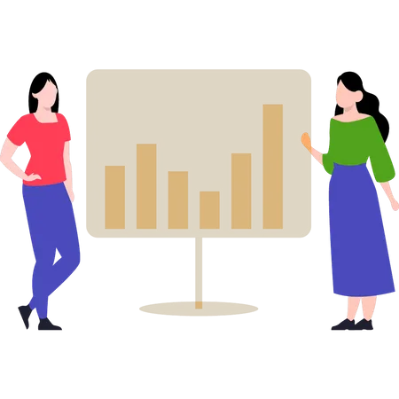 Women doing data analysis  Illustration