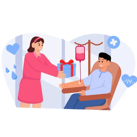 Women Give Gifts To Man Donors  Illustration