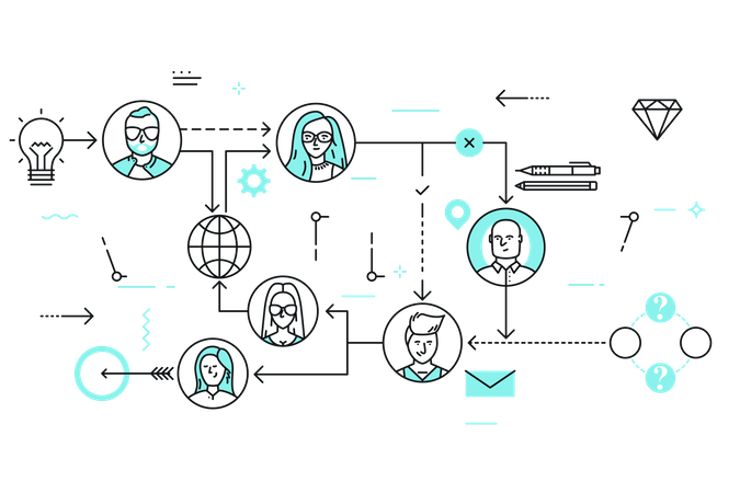 Workflow-Diagramm  Illustration