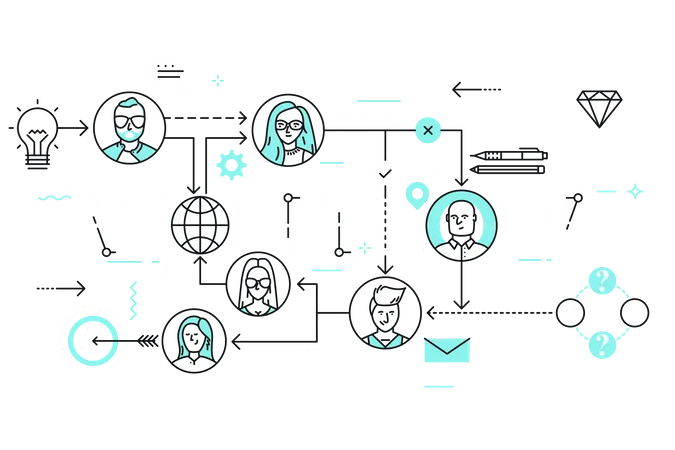 Workflow-Diagramm  Illustration