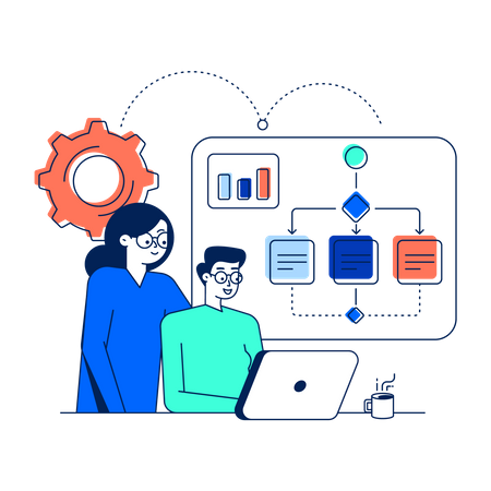 Workflow Process Chart  Illustration