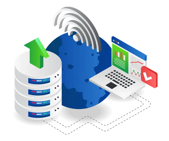 World Analytics-Datenbankserver  Illustration