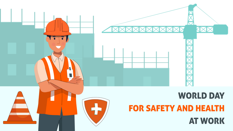 World day of safety and health at work  Illustration