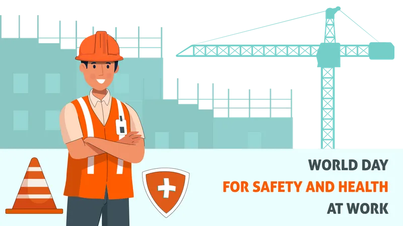 World day of safety and health at work  Illustration