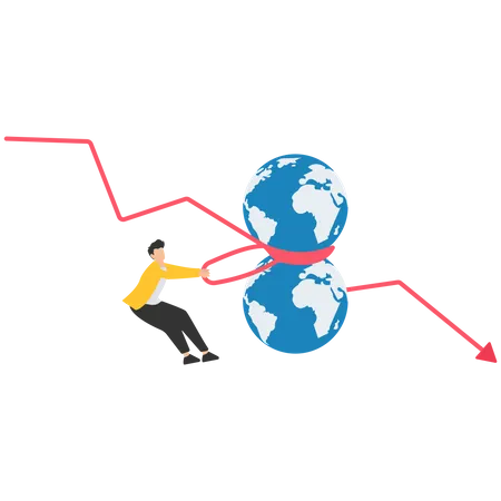 World economic recession  Illustration