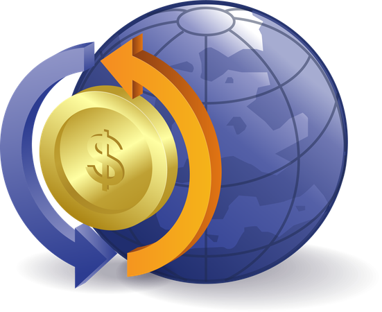 World money circulation  Illustration