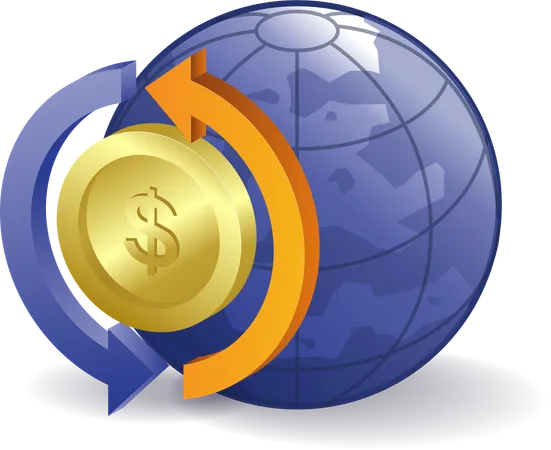 World money circulation  Illustration