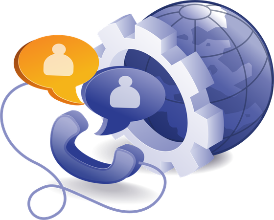 Worldwide telephone conversation connection  Illustration