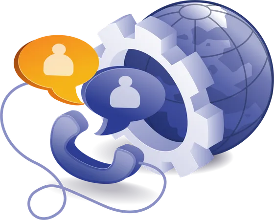 Worldwide telephone conversation connection  Illustration