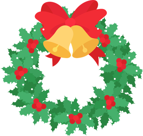 Wreath for Xmas Made of Bell  イラスト