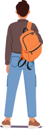 Wrong posture of hanging backpack on one shoulder  Illustration