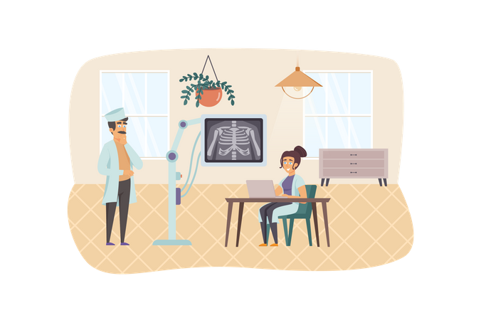 X-ray medical diagnostics  Illustration