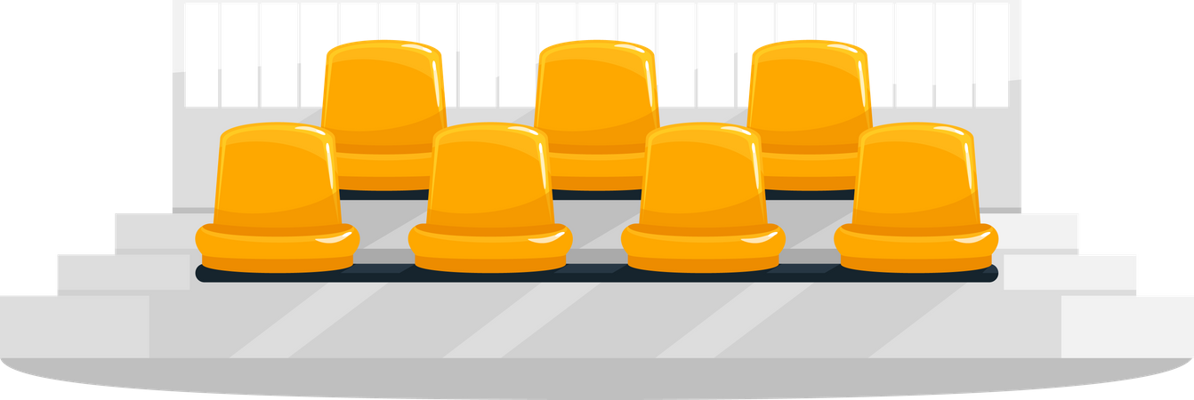 Yellow stadium seats  Illustration