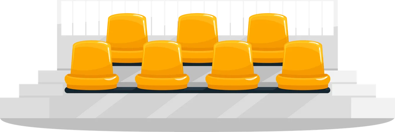 Yellow stadium seats  Illustration