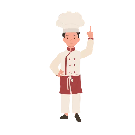 Young culinary mentor in chef hat  イラスト