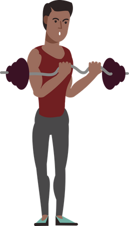 Young man doing weightlifting  Illustration