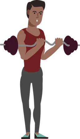 Young man doing weightlifting  Illustration