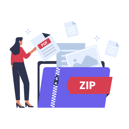 Zip file  イラスト