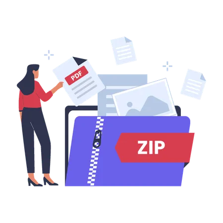 Zip file  イラスト