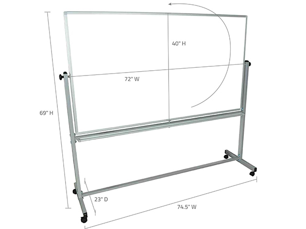 Offex Double-Sided Magnetic Whiteboard (72"W x 40"H)