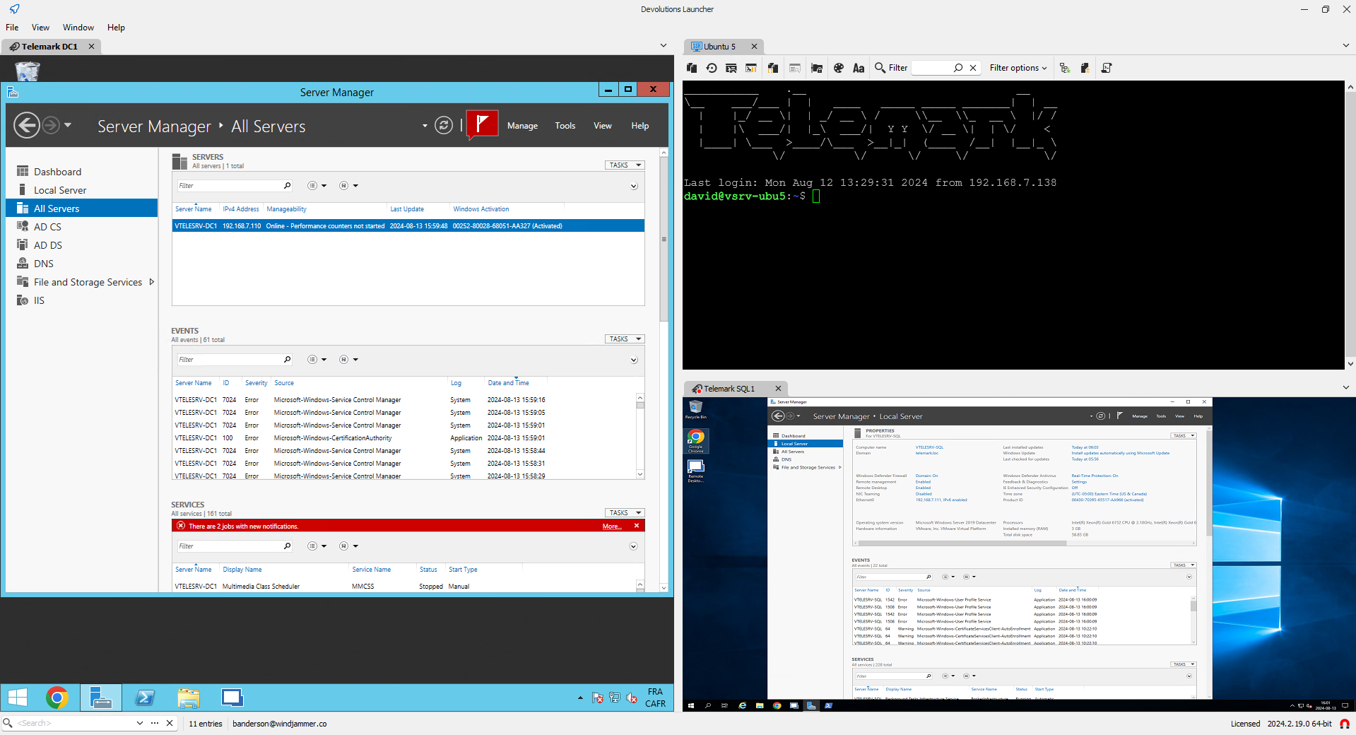 Manage multiple session types at the same time