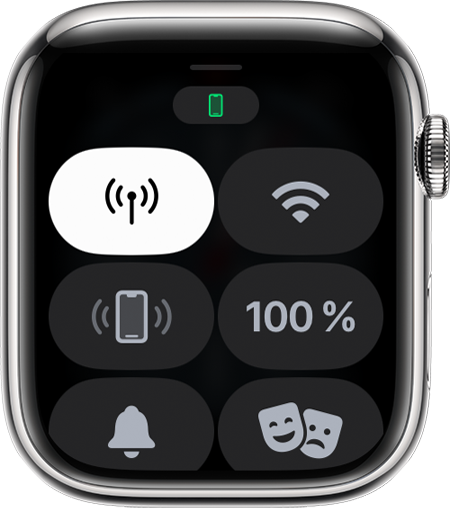 Centre de contrôle sur l’Apple Watch.