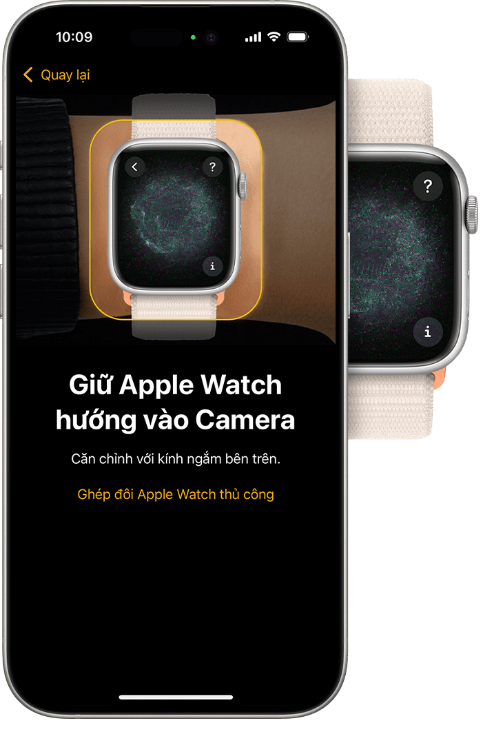 iPhone được căn chỉnh với Apple Watch trong quá trình ghép đôi