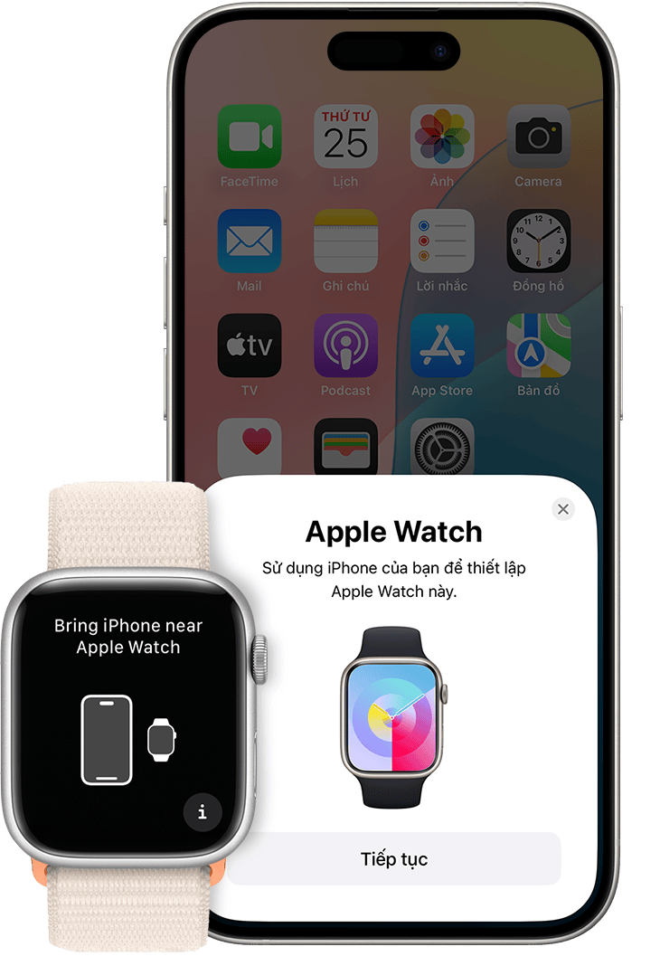 Màn hình ghép đôi Apple Watch và iPhone