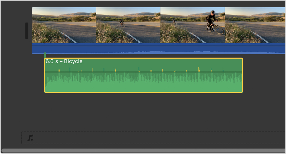 iMovie video clip with sound effect attached