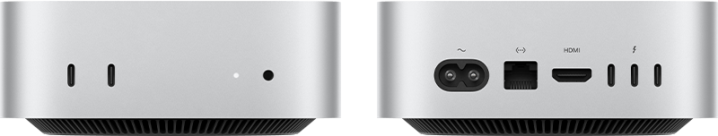 Front and back of Mac mini (2024).