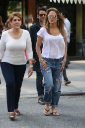 Jennifer Lopez in Ripped Jeans - Out in New York - May 2014