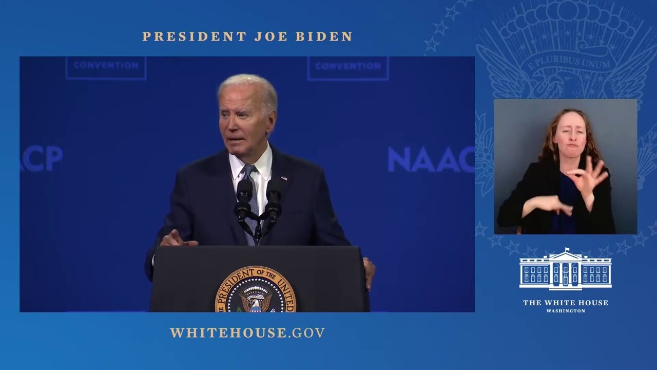 President Biden seems to have misread his teleprompter during a speech at the NAACP conference this week, promising to cap rent increases to $55 instead of 5%. (The White House)