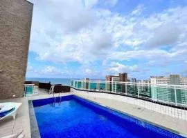 Apartamento com piscina no hooftop, 48m2 - Praia da Iracema- Fortaleza