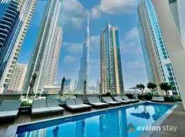 AvalonStay - Luxury 1BR Apt in Downtown Dubai-Brand New-Burj Khalifa & Fountain Views from Pool