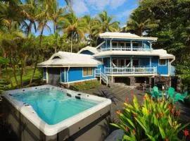 kehena black sand beach house - ocean view swim spa