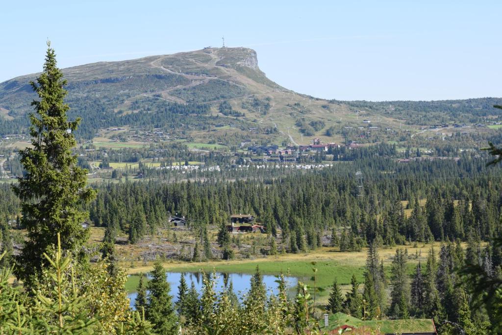 a view of a mountain with a lake at Skeikampen Booking in Svingvoll